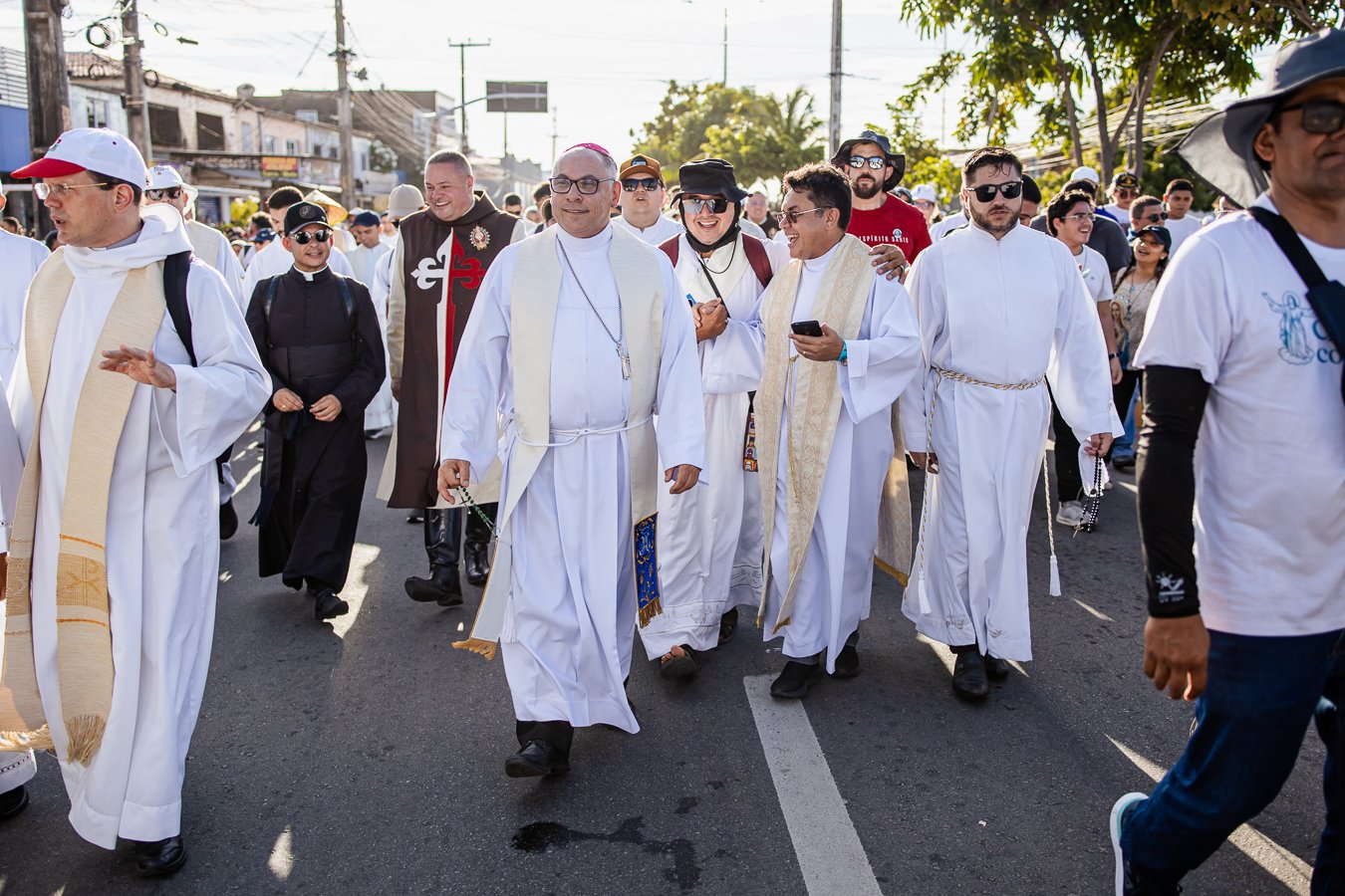 Fiéis durante a Caminhada com Maria